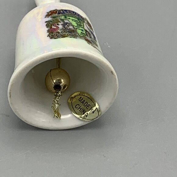 Vintage Miniature Florida Irredescent Souvenir Bell Swordfish Flamigo Conch 2" - Picture 8 of 8
